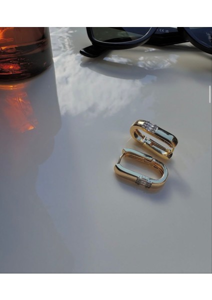 Tektaş Oval Gold Serenay Küpe