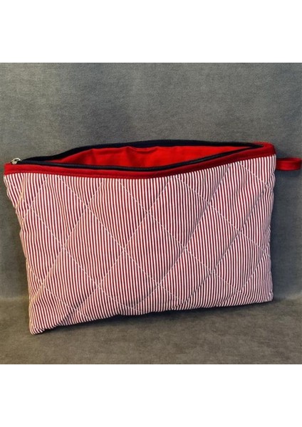 El Yapımı Çizgili Model Clutch / Portföy Çanta - 21CM x 29CM indirimleri