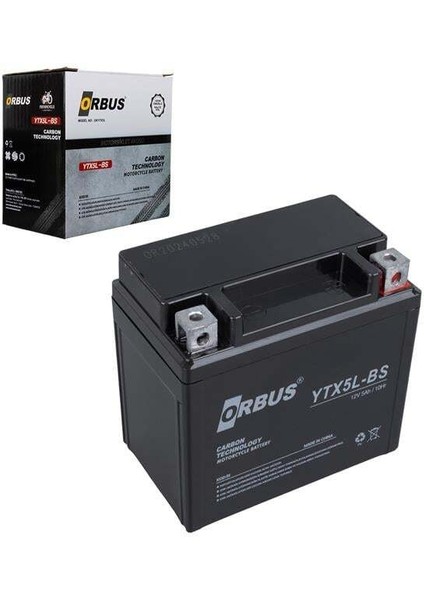 Orbus YTX5L-BS 12V 5A Motosiklet Aküsü (114 x 70 x 106 Mm) (1.8kg)