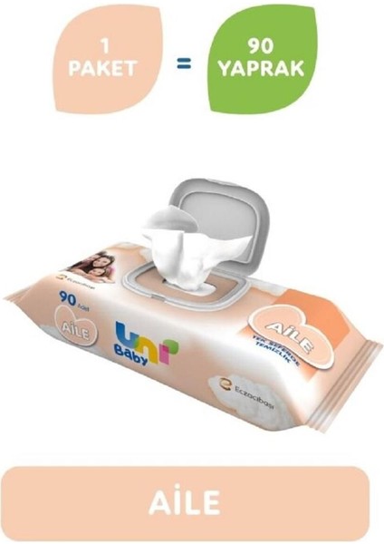 Aile Boy Kapaklı Islak Havlu 90 Yaprak – Bebekler Ve Günlük Kullanım İçin Dermatolojik Onaylı fiyatları