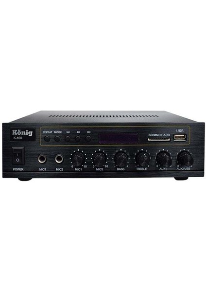 König K-100 - 80 Watt Usb/bluetooth/2 Mik Giriş Trafolu Anfi