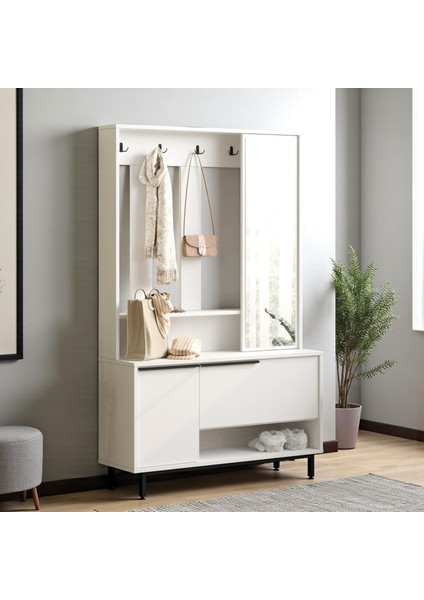 Portmanto Vestiyer Ayakkabılık Aynalı Metal Ayaklı Beyaz fiyatları