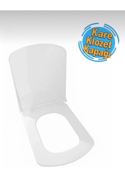 Kare Slim Yavaş Kapanan Klozet Kapağı