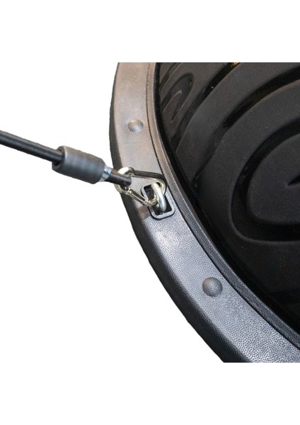 Siyah Bosu Ball Yarı Pilates Denge Topu 60 cm – Direnç Lastikli & Pompa Hediyeli, Ev ve Spor Salonu Egzersiz Aleti