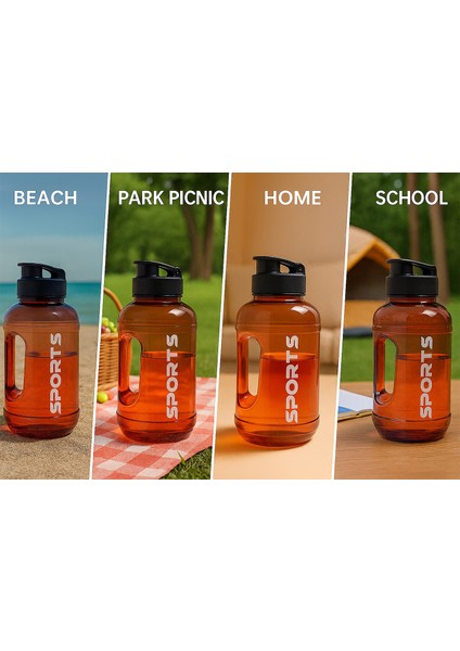 2200 ml Su Şişesi Çift Renk Motivasyon Matara Detoks Çayları Için Uygun Bpa Içermez fiyatları