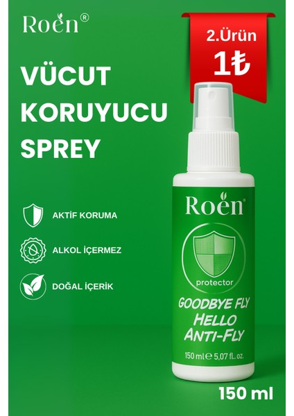 Doğal Koruyucu Sprey, Alkol ve Kimyasal Içermeyen Vegan Vücut Koruyucu Sprey 150 ml