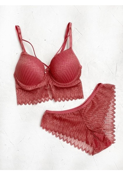 Büstiyer Iç Çamaşır Takım Dolgulu Sütyen Külot Dantelli fırsatları