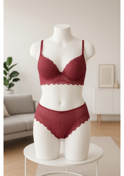 Büstiyer Iç Çamaşır Takım Dolgulu Sütyen Külot Dantelli indirimleri