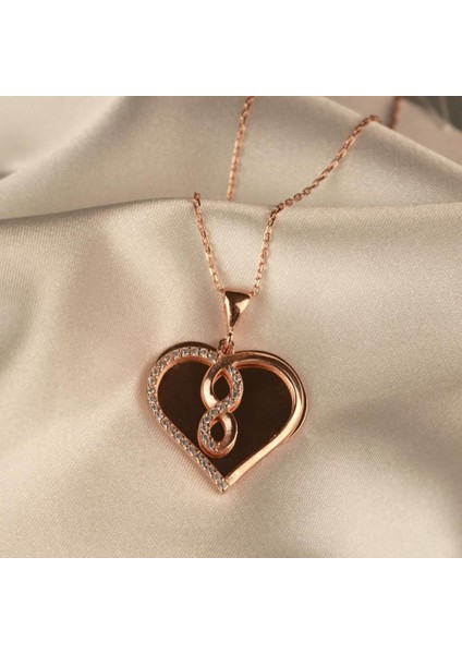 Kalp Sonsuzlukrose Gold Kaplama Gümüş Kolye fırsatları