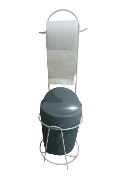 Metal Standlı Banyo - Tuvalet - Mutfak Çöp Kovası -Gri fiyatları