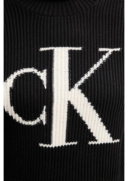 % 100 Pamuk Loose Fit Balıkçı Yaka Logolu Kazak LV047D349GUB1 Bayan Kazak LV047D349G Ub1 indirimleri