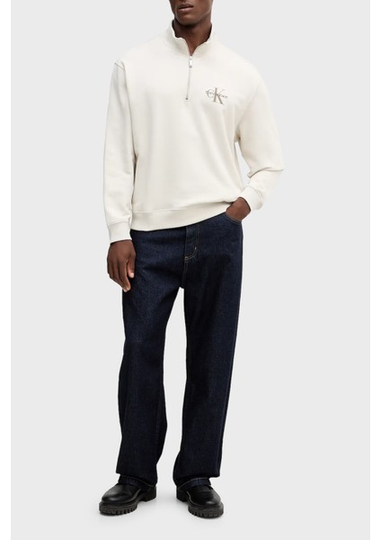 Pamuklu Loose Fit Yarım Fermuarlı Dik Yaka Sweat LV04RD244G67U Erkek Sweat LV04RD244G 67U fiyatları