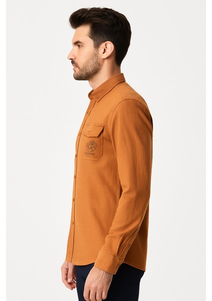 Tek Cep Kapalı Slim Fit Gömlek