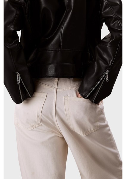 Relaxed Fit Kemerli Apaş Yaka Biker Deri Ceket LV044C532GBAE Bayan Ceket LV044C532G Bae indirimleri