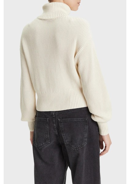 % 100 Pamuk Loose Fit Balıkçı Yaka Logolu Kazak LV047D349G101 Bayan Kazak LV047D349G 101 modelleri