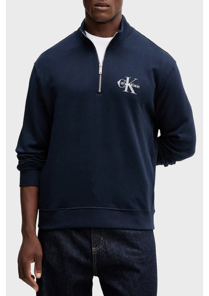 Pamuklu Loose Fit Yarım Fermuarlı Dik Yaka Sweat LV04RD244GCEF Erkek Sweat LV04RD244G Cef