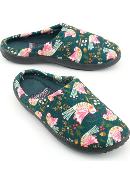 Kadın Kışlık Pu Rahat Taban Desenli Ev Bahçe Gondol Terlik