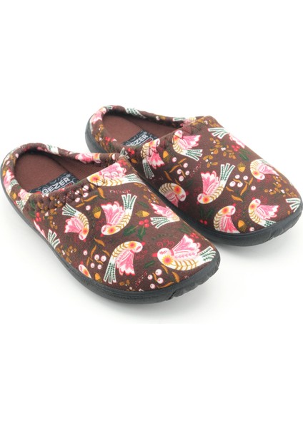 Kadın Kışlık Pu Rahat Taban Desenli Ev Bahçe Gondol Terlik modelleri