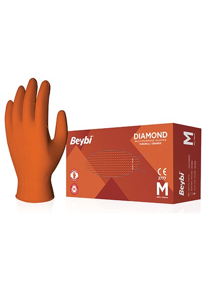 Diamond Turuncu Nitril Eldiven - 100'LÜK Kutu