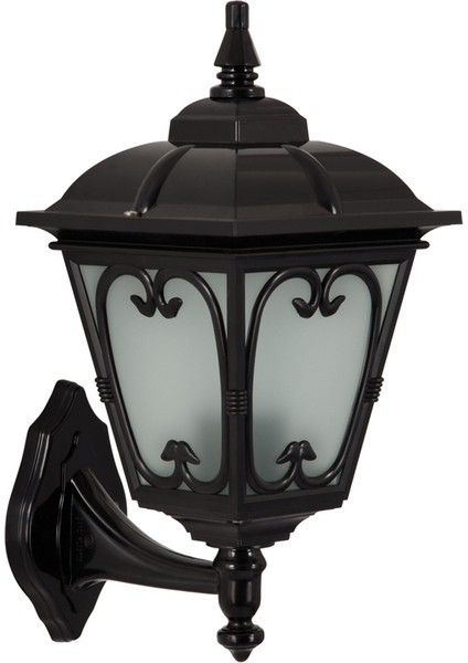 Şanlı Teras Balkon Bahçe Duvar Lambası - Siyah Aplik - Bahçe Sarkıt Aydınlatma Boy 40 cm