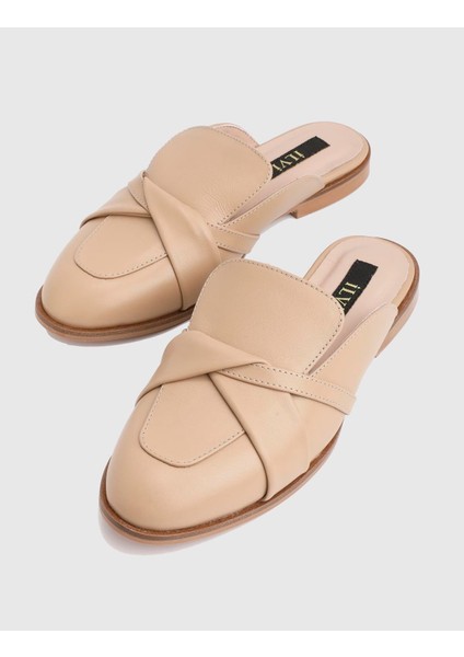 Pedra Hakiki Deri Bej Kadın Terlik fiyatları