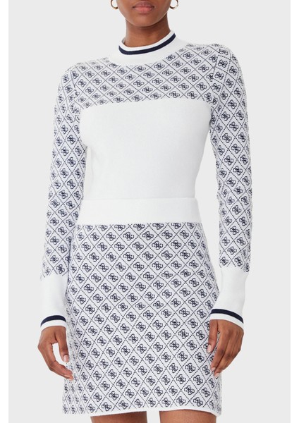 Mock 4g Logolu Slim Fit Yarım Balıkçı Yaka Kazak W5BR24Z3JD2 Bayan Kazak W5BR24 Z3JD2 F0YU