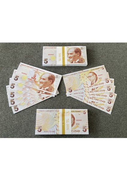 1 Deste 5 Tl Geçersiz Banknot Sahte Düğün Dizi Film Paraları Dijital Baskı