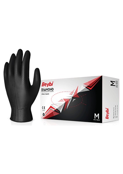 Diamond Siyah Nitril Eldiven - 100'LÜK Kutu