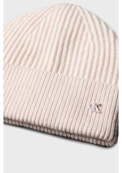 Logolu Yün Karışımlı Örme Bere LV04D8032GWFI Erkek Bere LV04D8032G Wfı fırsatları