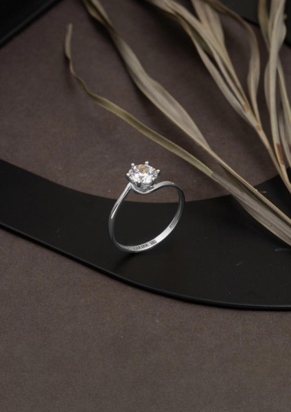 14 Ayar Altın Beyaz Tektaş Yüzük modelleri