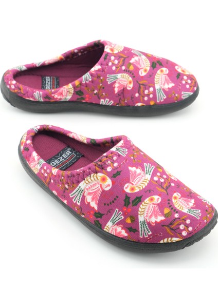 Kadın Kışlık Pu Rahat Taban Desenli Ev Bahçe Gondol Terlik