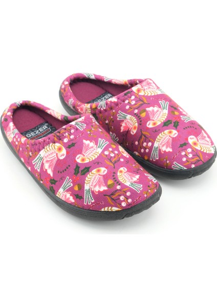 Kadın Kışlık Pu Rahat Taban Desenli Ev Bahçe Gondol Terlik modelleri