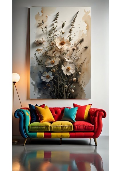 Soyut Sanatsal Çicek V Ev Duvar Salon Güzellik Salonu Ofis Dükkan Dekarasyon Kanvas Tablo