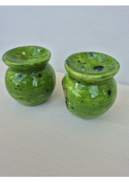 KİLİDA SANAT SERAMİK EL YAPIMI MODERN BUHURDANLIK-YEŞİL modelleri