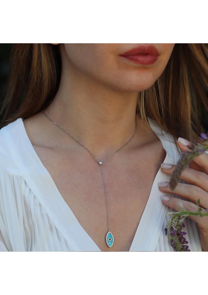 Mine Işli Göz Figürlü Gümüş Kolye