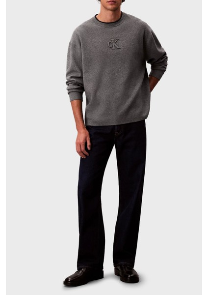 Kabartmalı Logolu Regular Fit Sıfır Yaka Kazak LV04RD300GP7E Erkek Kazak LV04RD300G P7E fiyatları