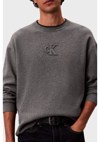 Kabartmalı Logolu Regular Fit Sıfır Yaka Kazak LV04RD300GP7E Erkek Kazak LV04RD300G P7E fırsatları