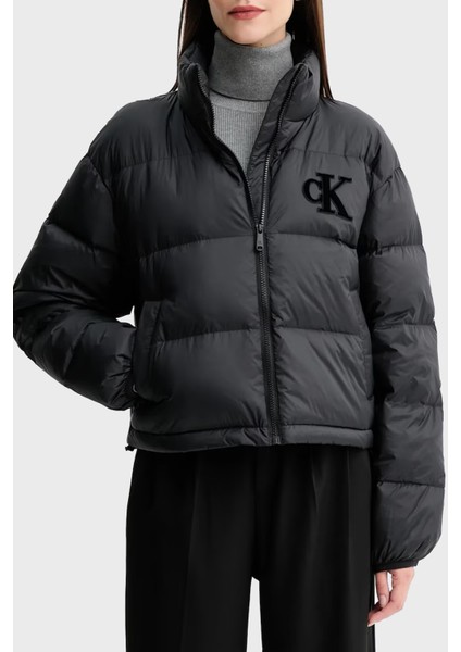 Kapitoneli Logolu Boxy Fit Dik Yaka Şişme Ceket LV047D503GUB1 Bayan Ceket LV047D503G Ub1