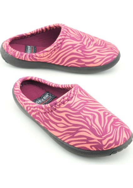 Kadın Kışlık Pu Rahat Taban Desenli Ev Bahçe Gondol Terlik