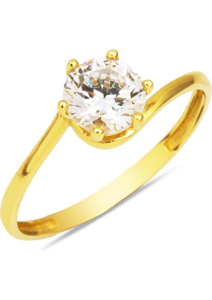 Altın Tektaş Yüzük 14 Ayar