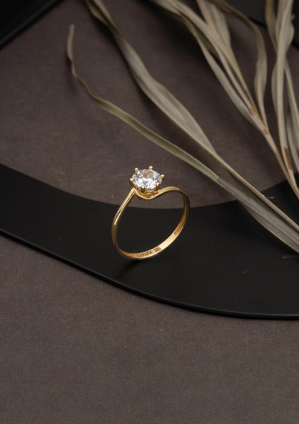 Altın Tektaş Yüzük 14 Ayar modelleri