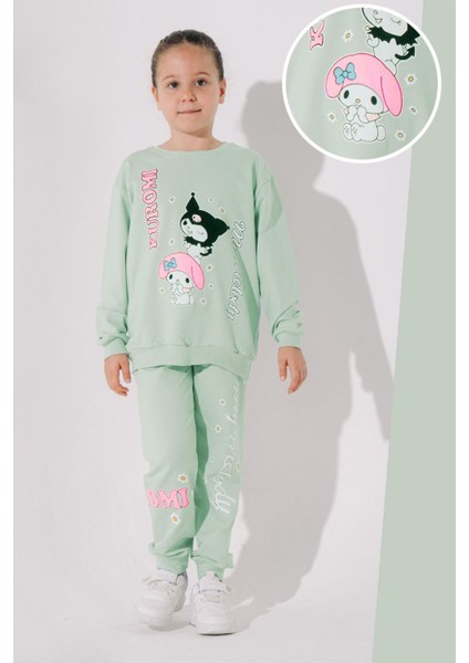 Krm My Mldy Baskılı Kız Çocuk takım - Su Yeşili