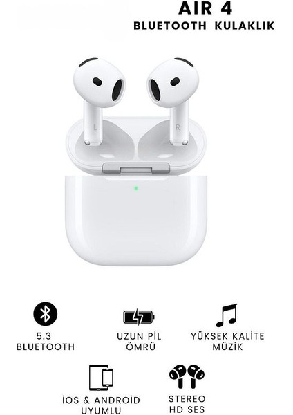 Air 4 Bluetooth Kulaklık Ios ve Android Uyumlu Kablosuz Kulaklık