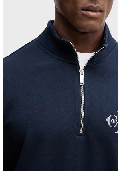 Pamuklu Loose Fit Yarım Fermuarlı Dik Yaka Sweat LV04RD244GCEF Erkek Sweat LV04RD244G Cef fırsatları