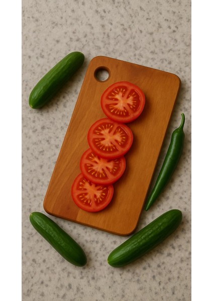 Gbmotion Oval Köşeli Kesme Tahtası Ahşap 29,5 x 18,5 cm T8