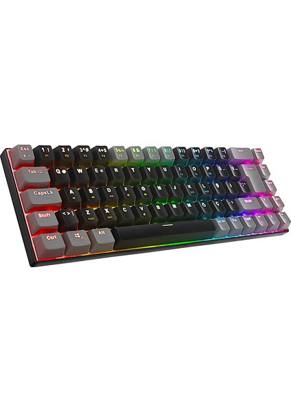 Emachines EAK68 Plus Kablosuz Bluetooth + 2.4ghz Mekanik Klavye Rgb Red 68 Tuşlu Oyuncu Klavyesi Syh