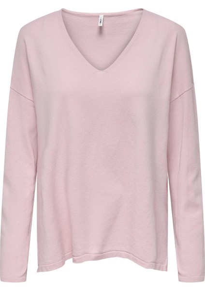 15354092 V Yaka Kadin Triko - Pembe