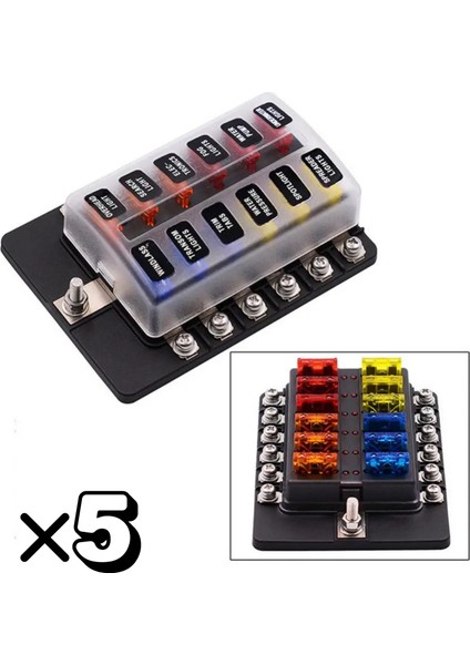 5 Adet 12’li Ikaz Işıklı Sigorta Kutusu