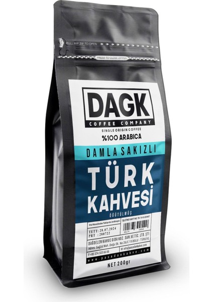 Damla Sakızlı Türk Kahvesi 200 g – Yoğun Aromalı Arabica, Espresso ve Filtre Kahveye Uygun, Türkiye Üretimi fiyatları