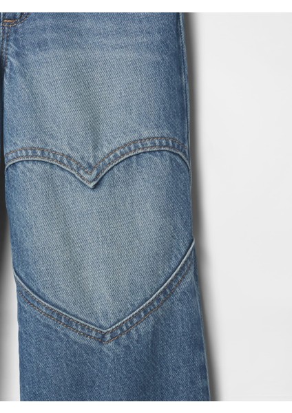 Kız Bebek Mavi Wide Leg Denim Pantolon fiyatları